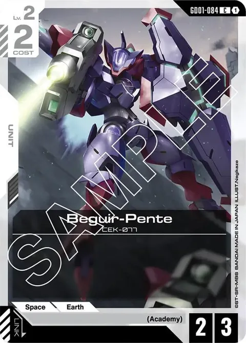 Beguir-Pente GD01-084 Gundam card from Newtype Rising