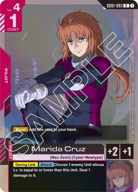 Marida Cruz GD01-093 GD01 Gundam card from Newtype Rising
