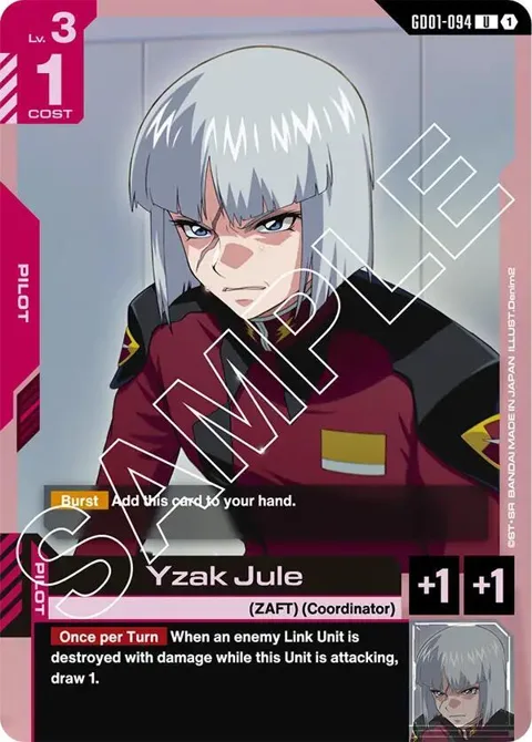 Yzak Jule GD01-094 Gundam card from Newtype Rising