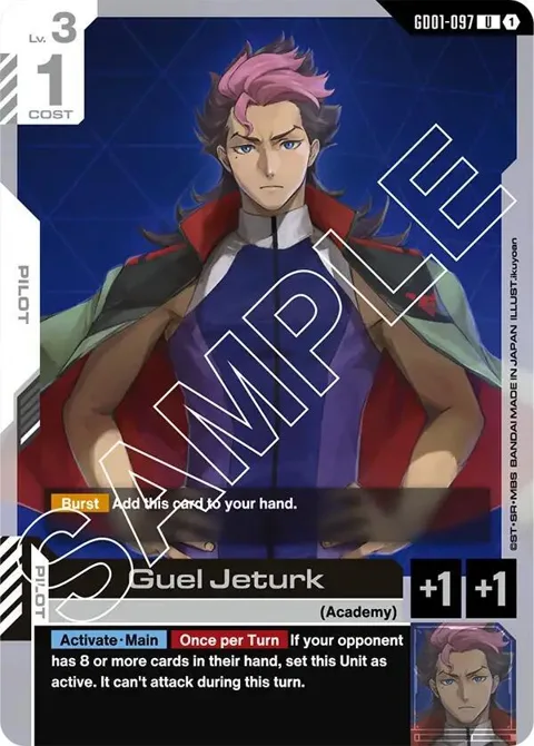 Guel Jeturk GD01-097 GD01 Gundam card from Newtype Rising