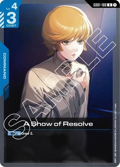 A Show of Resolve GD01-100 GD01 Gundam card from Newtype Rising