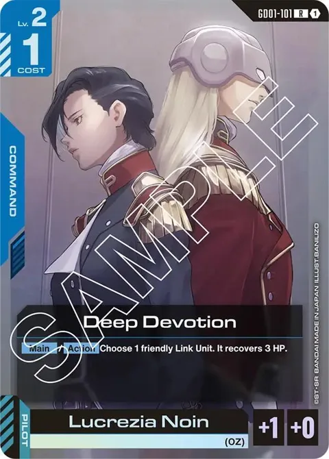 Deep Devotion GD01-101 Gundam card from Newtype Rising