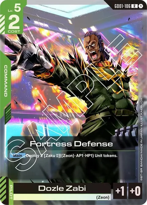 Fortress Defense GD01-106 Gundam card from Newtype Rising