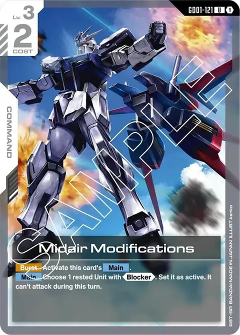 Midair Modifications GD01-121 Gundam card from Newtype Rising
