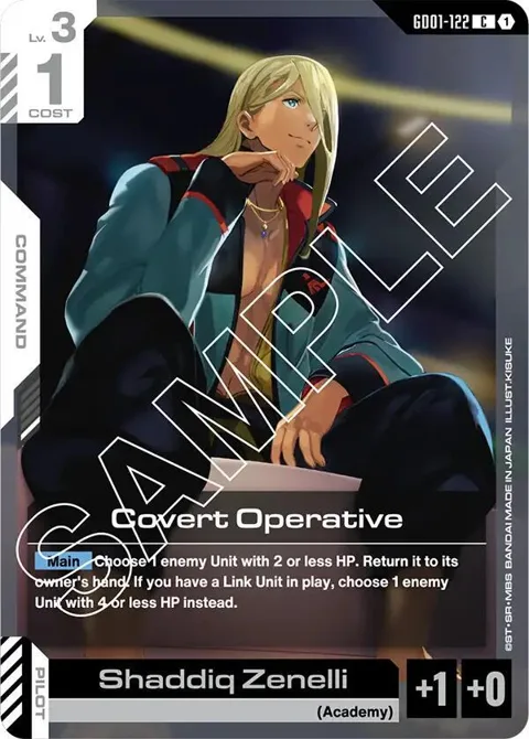 Covert Operative GD01-122 Gundam card from Newtype Rising