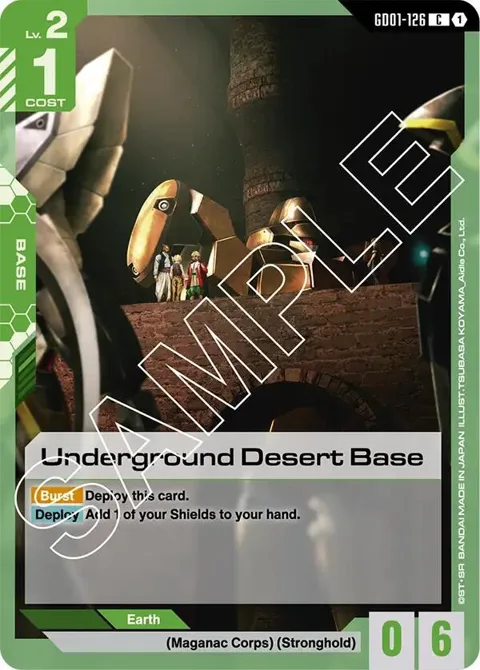 Underground Desert Base GD01-126 GD01 Gundam card from Newtype Rising