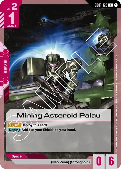Mining Asteroid Palau GD01-128 Gundam card from Newtype Rising