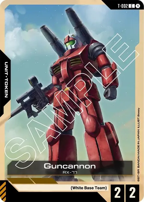 Guncannon Token T-002 GD01 Gundam card from Newtype Rising