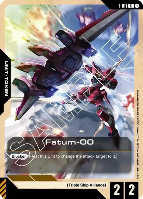 Fatum-00 Token T-011 Gundam card from Newtype Rising