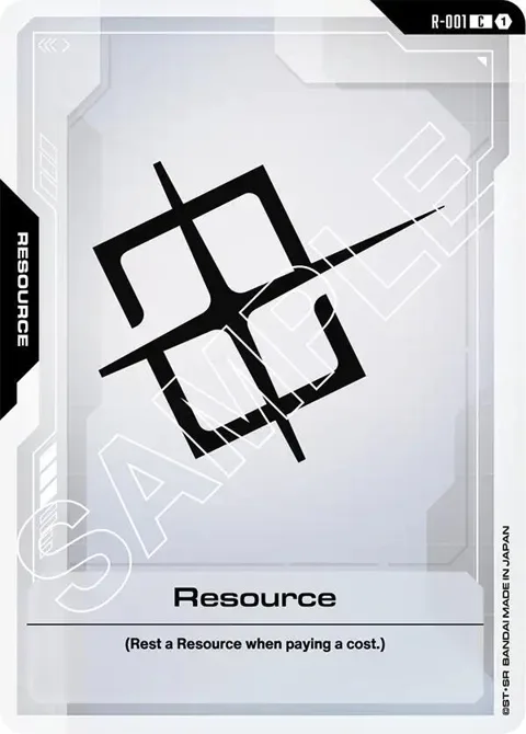 Resource R-001 GD01 Gundam card from Newtype Rising