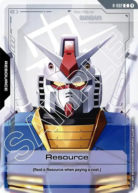 Resource R-002 Gundam card from Newtype Rising
