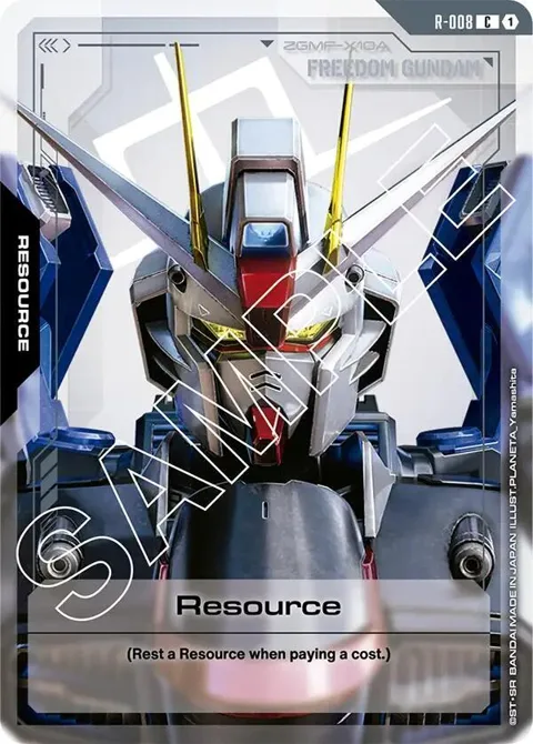 Resource R-008 Gundam card from Newtype Rising
