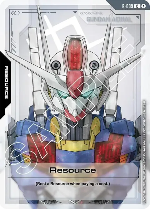 Resource R-009 Gundam card from Newtype Rising