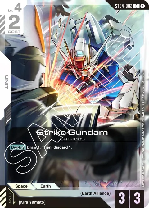 Strike Gundam Launch Event ST04-002 Gundam card from Gundam Promotional Cards