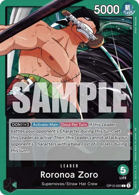 Roronoa Zoro OP12-020 OP12 One Piece card from Legacy of the Master