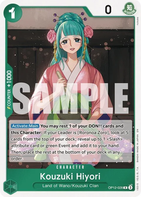 Kouzuki Hiyori OP12-028 OP12 One Piece card from Legacy of the Master