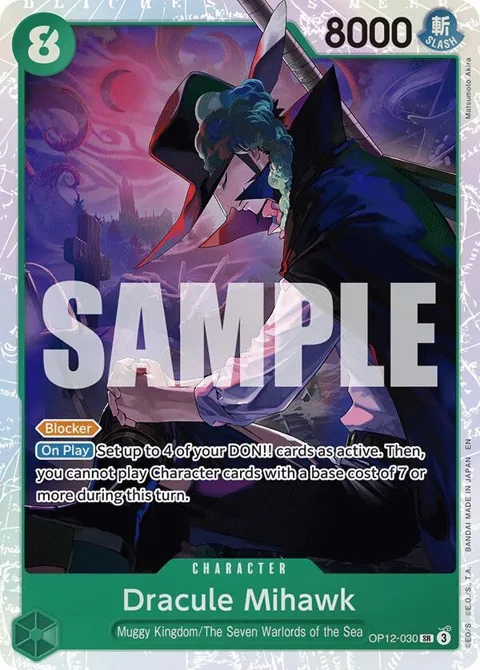 Dracule Mihawk OP12-030 One Piece card from Legacy of the Master