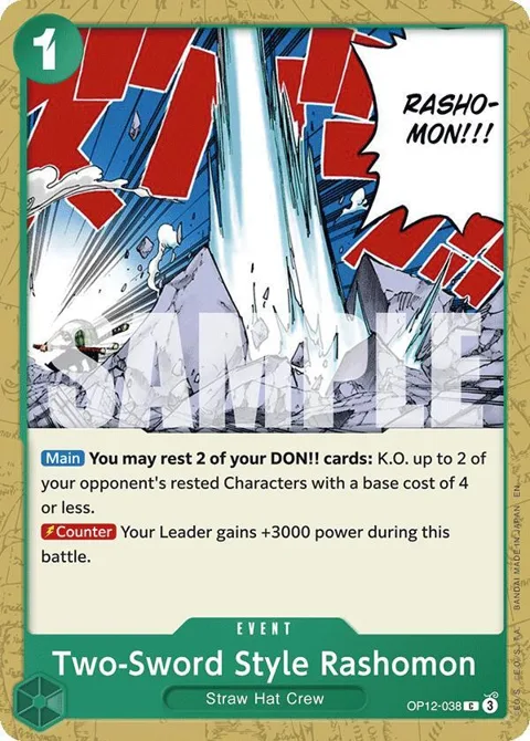 Two-Sword Style Rashomon OP12-038 One Piece card from Legacy of the Master