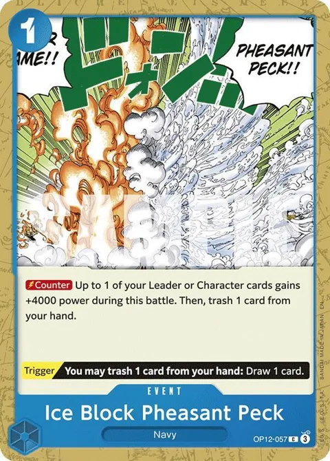 Ice Block Pheasant Peck OP12-057 One Piece card from Legacy of the Master