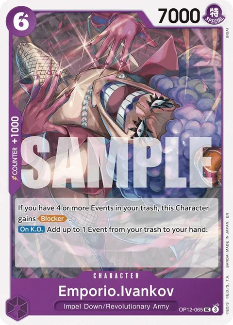 Emporio.Ivankov OP12-065 One Piece card from Legacy of the Master