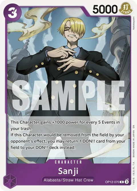 Sanji OP12-070 One Piece card from Legacy of the Master