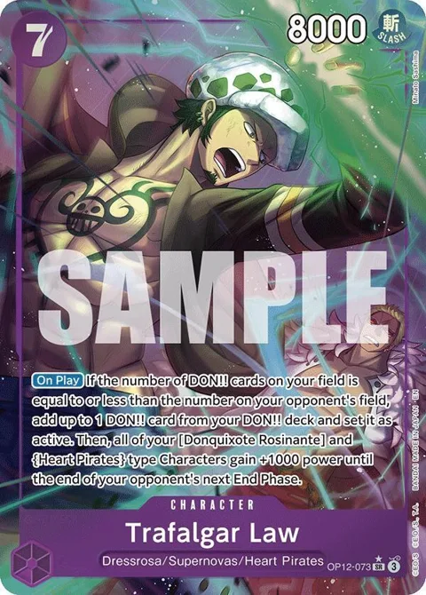 Trafalgar Law Alt Art OP12-073 One Piece card from Legacy of the Master