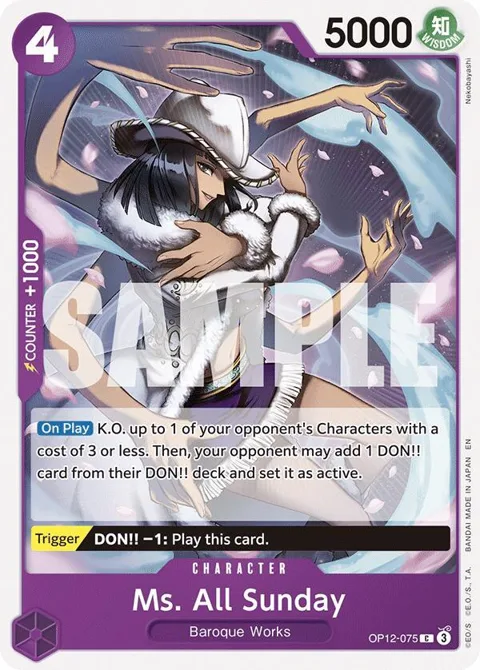 Ms. All Sunday OP12-075 One Piece card from Legacy of the Master