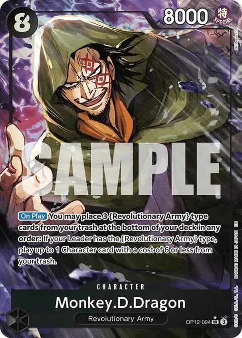 Monkey.D.Dragon Alt Art OP12-094 One Piece card from Legacy of the Master