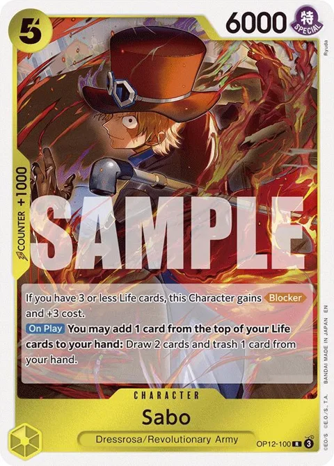 Sabo OP12-100 One Piece card from Legacy of the Master
