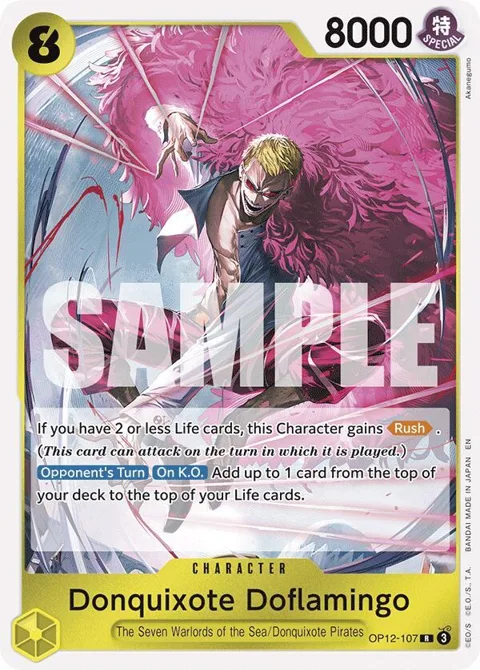 Donquixote Doflamingo OP12-107 One Piece card from Legacy of the Master