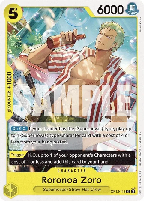 Roronoa Zoro OP12-113 One Piece card from Legacy of the Master