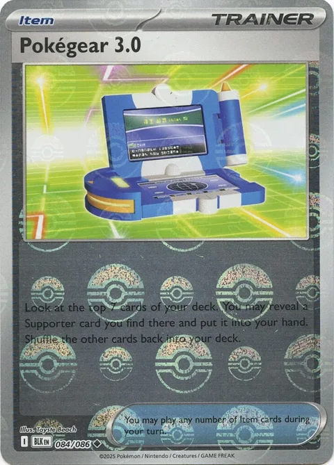 Pokegear 3.0 Poke Ball Pattern #084/086 Holofoil Pokémon card from Black Bolt