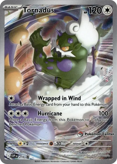 Tornadus - 210 Pokemon Center Exclusive #210 Holofoil Pokémon card from Scarlet & Violet Promo Cards