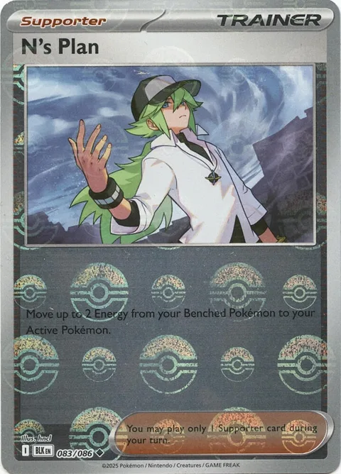 N's Plan Poke Ball Pattern #083/086 Holofoil Pokémon card from Black Bolt