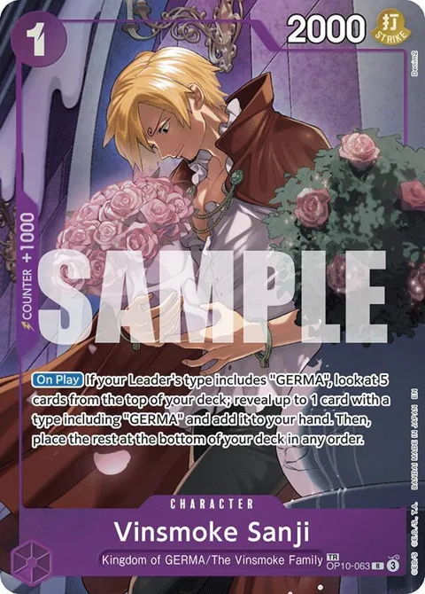 Vinsmoke Sanji TR OP10-063 One Piece card from Legacy of the Master