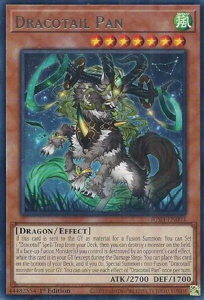 Dracotail Pan JUSH-EN003 Yu-Gi-Oh card from Justice Hunters