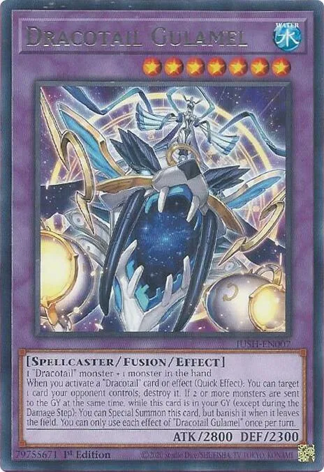 Dracotail Gulamel JUSH-EN007 Yu-Gi-Oh card from Justice Hunters