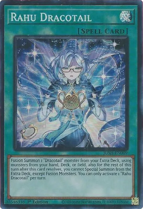 Rahu Dracotail JUSH-EN009 Yu-Gi-Oh card from Justice Hunters