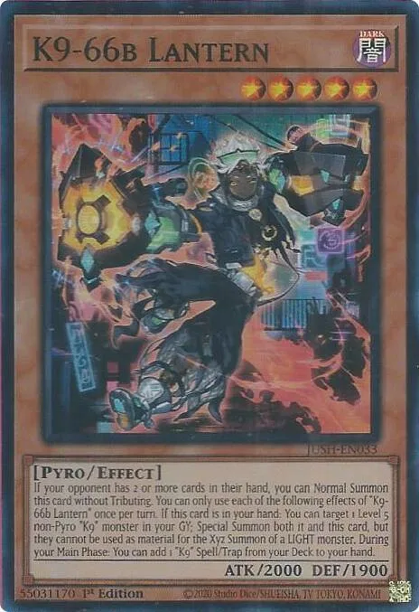 K9-66b Lantern JUSH-EN033 Yu-Gi-Oh card from Justice Hunters