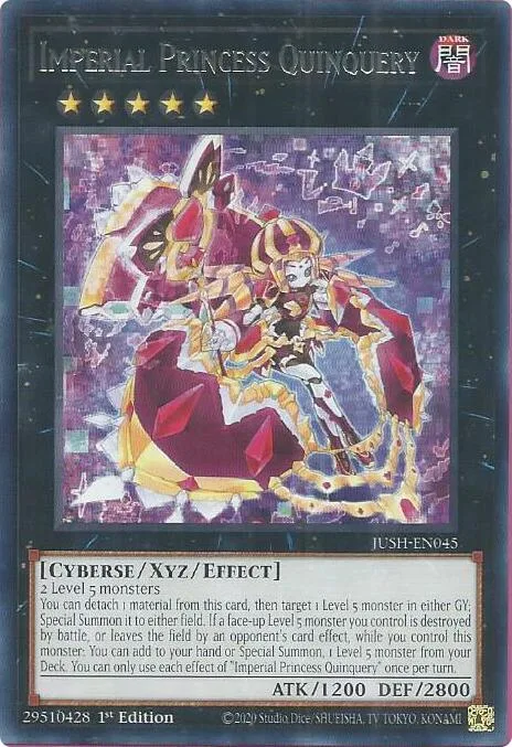 Imperial Princess Quinquery JUSH-EN045 Yu-Gi-Oh card from Justice Hunters