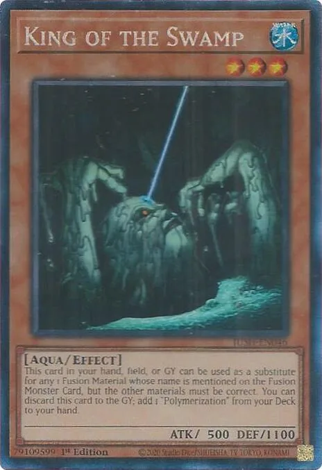 King of the Swamp Collector's Rare JUSH-EN046 Yu-Gi-Oh card from Justice Hunters