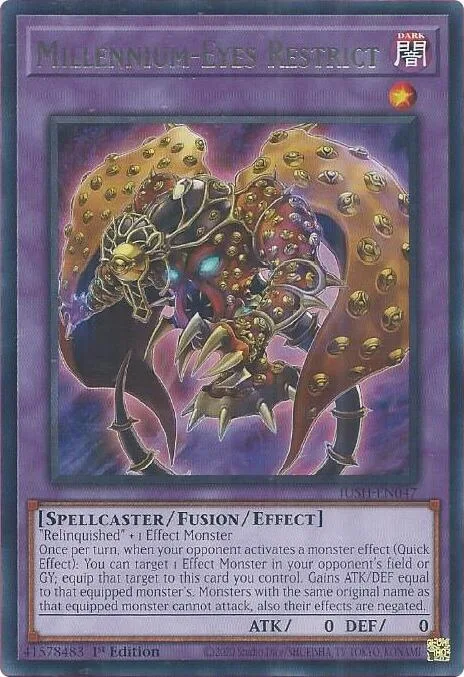 Millennium-Eyes Restrict JUSH-EN047 Yu-Gi-Oh card from Justice Hunters