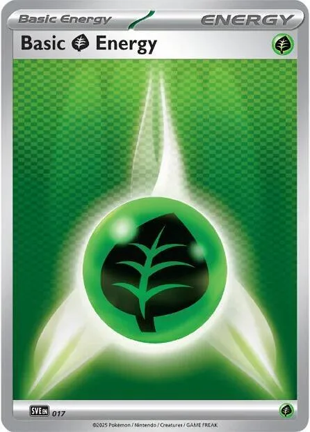 Basic Grass Energy #017 Pokémon card from Scarlet & Violet Energies