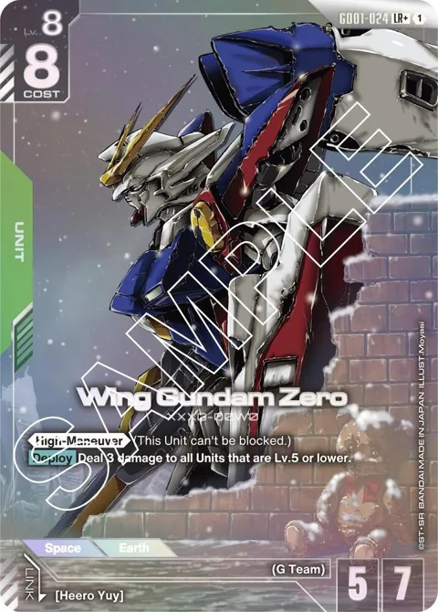 Wing Gundam Zero LR+ GD01-024 Gundam card from Newtype Rising