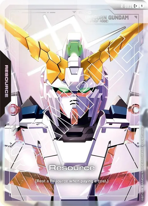 Resource C+ R-003 Gundam card from Newtype Rising