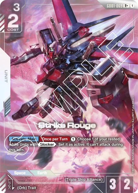 Strike Rouge R+ GD01-069 Gundam card from Newtype Rising