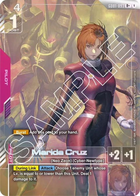 Marida Cruz R+ GD01-093 Gundam card from Newtype Rising