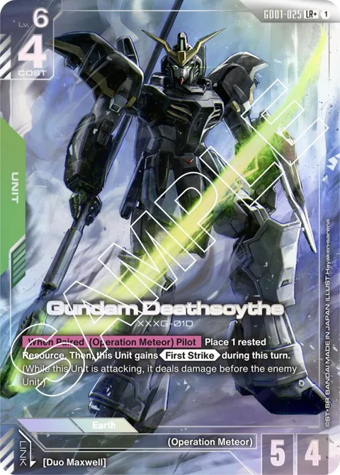 Gundam Deathscythe LR+ GD01-025 Gundam card from Newtype Rising