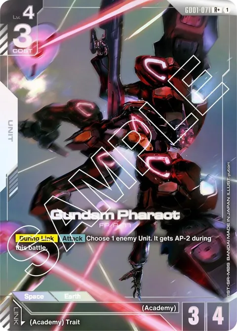 Gundam Pharact R+ GD01-071 Gundam card from Newtype Rising