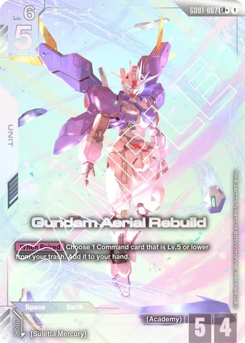 Gundam Aerial Rebuild LR+ GD01-067 Gundam card from Newtype Rising